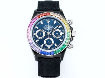 ROLEX Daytona Blue Dial Stainless Steel Quartz Movement 43MM Dark Blue Watch